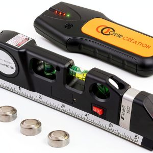 OFIRCREATION 3-in-1 Stud Finder Laser Level with Self Leveling Black-0