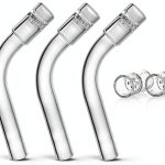 3-Pack Glass Tube Stem (110mm Curved) 120° Angle, Laboratory Air Drying Tube (Curved)-0