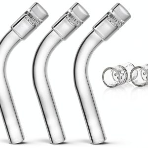 3-Pack Glass Tube Stem (110mm Curved) 120° Angle, Laboratory Air Drying Tube (Curved)-0
