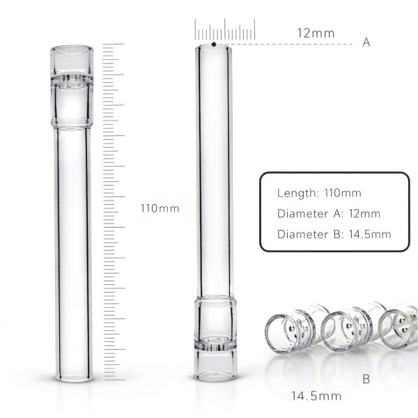 Glass Tubes Stem 6-Pack GZXD Drying Tubes 110mm Straight Curved-1
