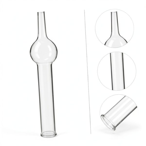 GLEAVI 5pcs Chemical Experiment Equipment Single-Ball Glass Drying Tubes Glass Tube Science Tubes Lab Tubes Drying Tube Chemistry Empty Refillable Tubes Sample Tube Candy Small Test Tube, 14X4X3.3CM-8