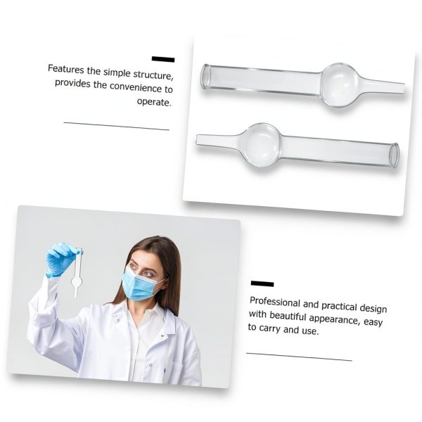 GLEAVI 5pcs Chemical Experiment Equipment Single-Ball Glass Drying Tubes Glass Tube Science Tubes Lab Tubes Drying Tube Chemistry Empty Refillable Tubes Sample Tube Candy Small Test Tube, 14X4X3.3CM-5