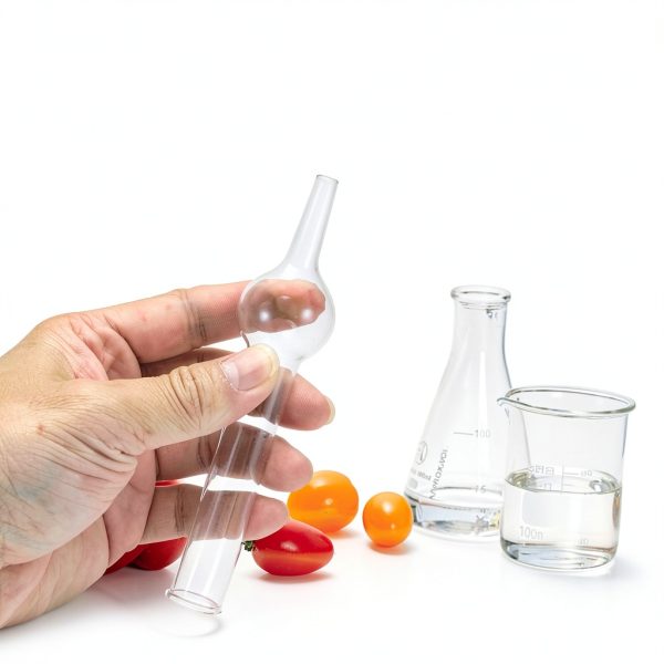 GLEAVI 5pcs Chemical Experiment Equipment Single-Ball Glass Drying Tubes Glass Tube Science Tubes Lab Tubes Drying Tube Chemistry Empty Refillable Tubes Sample Tube Candy Small Test Tube, 14X4X3.3CM-3