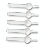 GLEAVI 5pcs Chemical Experiment Equipment Single-Ball Glass Drying Tubes Glass Tube Science Tubes Lab Tubes Drying Tube Chemistry Empty Refillable Tubes Sample Tube Candy Small Test Tube, 14X4X3.3CM-0