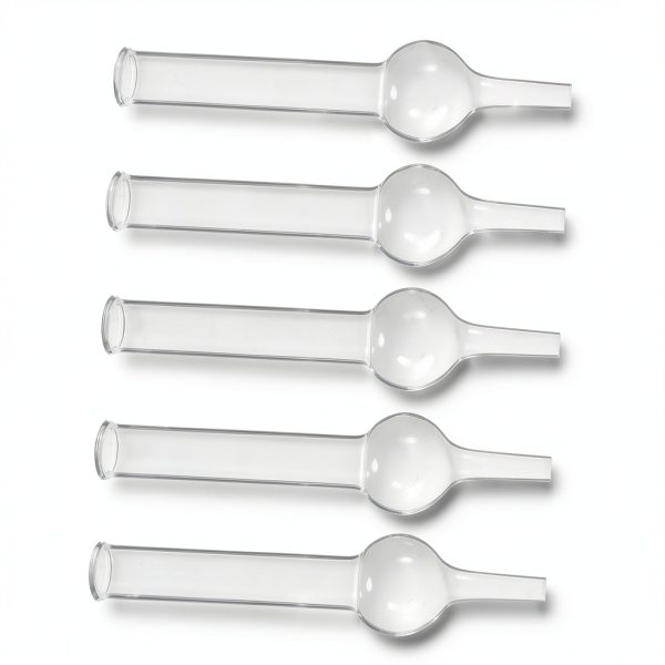 GLEAVI 5pcs Chemical Experiment Equipment Single-Ball Glass Drying Tubes Glass Tube Science Tubes Lab Tubes Drying Tube Chemistry Empty Refillable Tubes Sample Tube Candy Small Test Tube, 14X4X3.3CM-0
