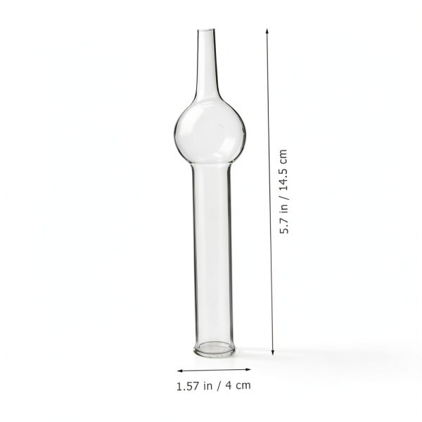 GLEAVI 5pcs Chemical Experiment Equipment Single-Ball Glass Drying Tubes Glass Tube Science Tubes Lab Tubes Drying Tube Chemistry Empty Refillable Tubes Sample Tube Candy Small Test Tube, 14X4X3.3CM-2